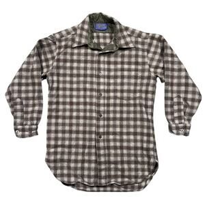 Vintage Pendleton 100% Virgin Wool Flannel Shirt Mens Medium Flawed Long Sleeve